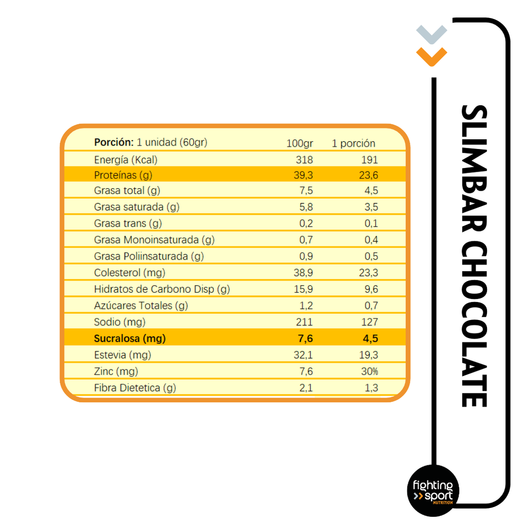 Barrita Proteina Slim Bar Chocolate 60grs.