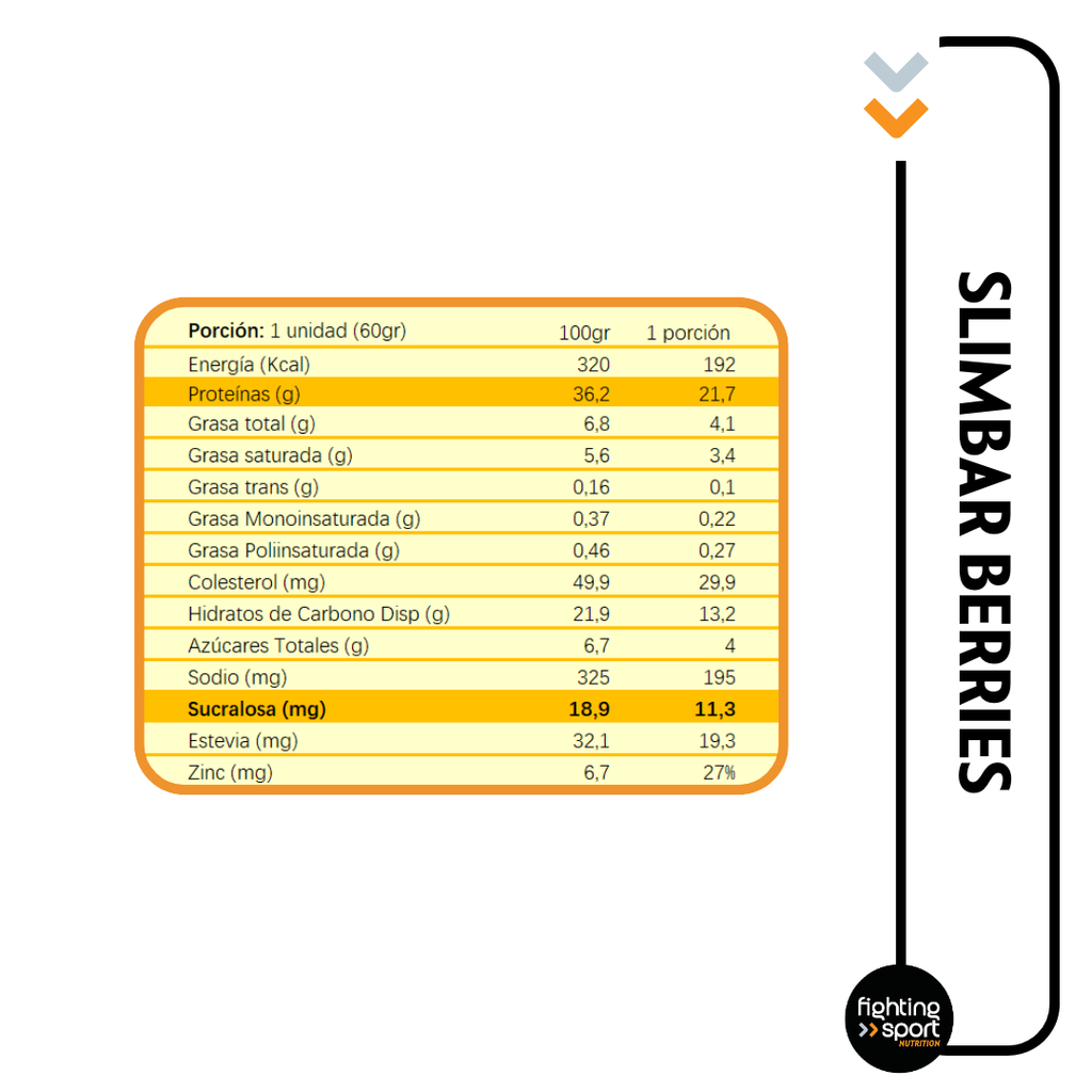 Barrita Proteina SlimBar Berries 12un