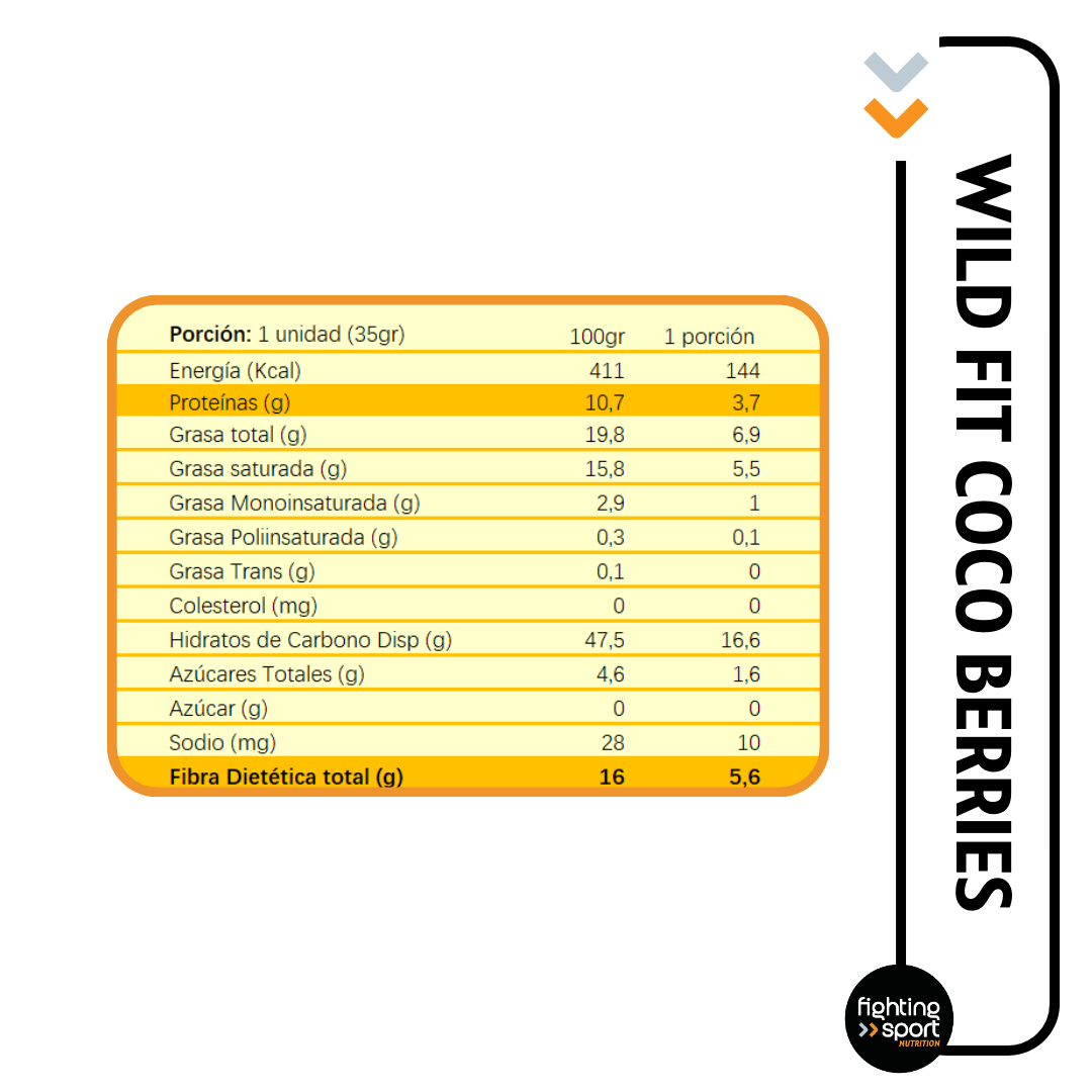 Wild Fit Coco Berries 16 unidades