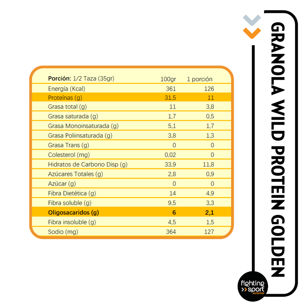 Wild Protein Granola Golden 300grs.