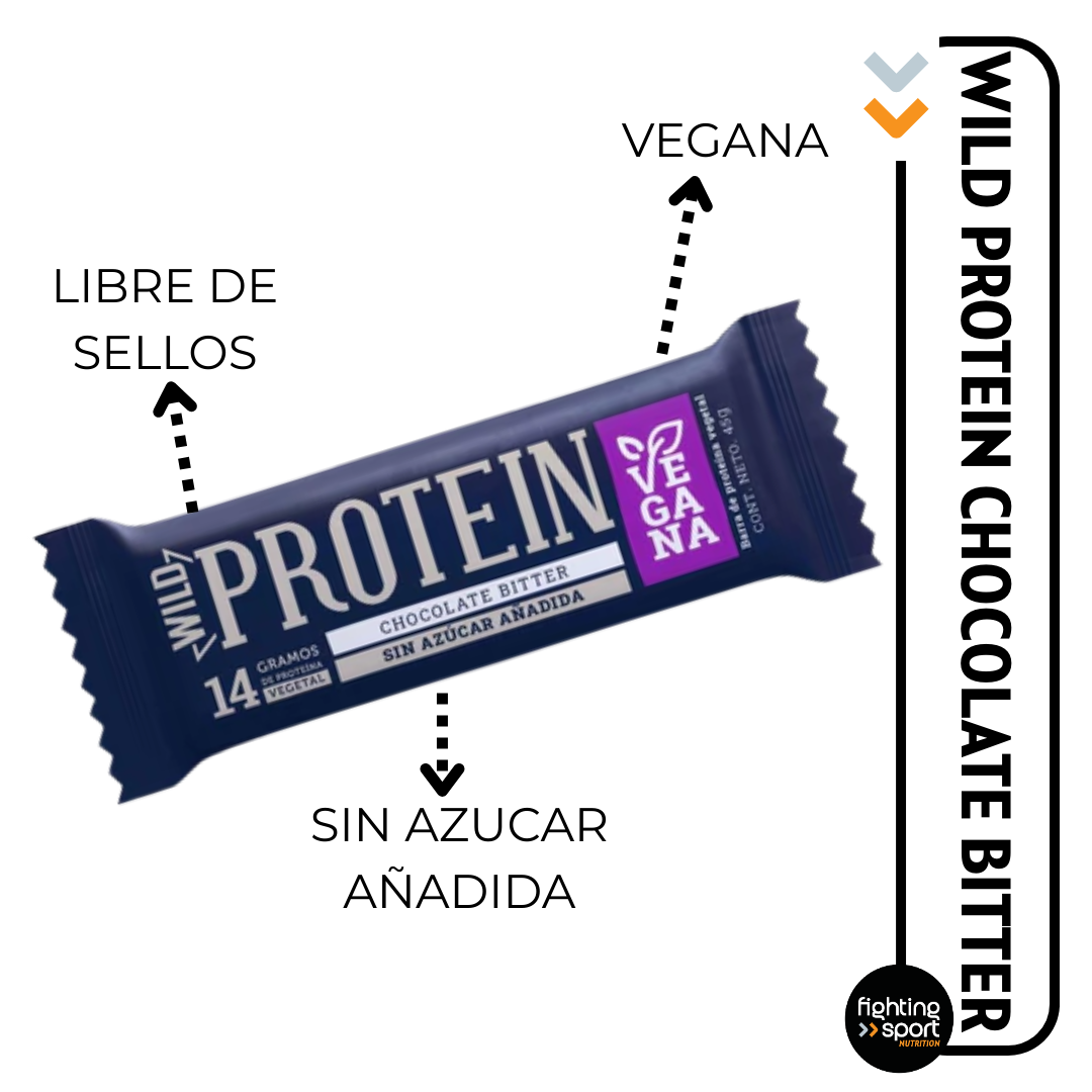 Wild Protein Vegana Chocolate Bitter 16 unidades