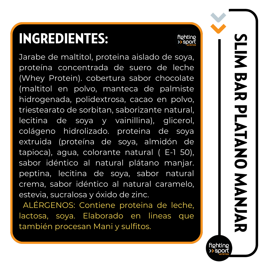 Barrita Proteina SlimBar Platano Manjar 12un