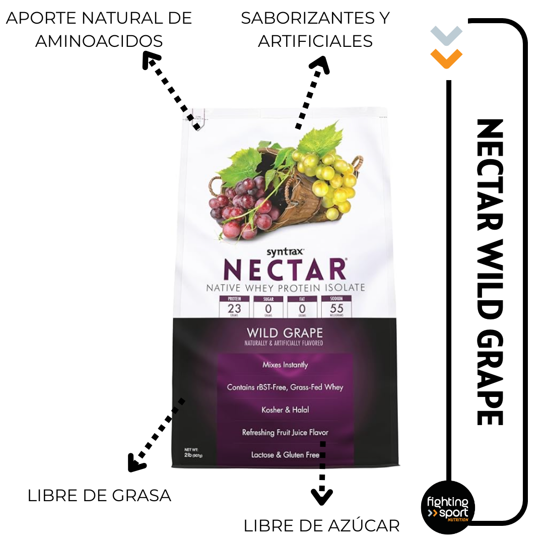 Proteína Nectar Syntrax sabor Wild Grape 907grs.