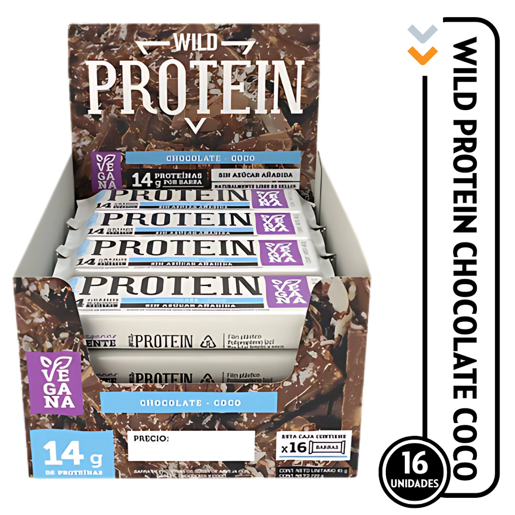 Wild Protein Vegana Chocolate Coco 16 unidades