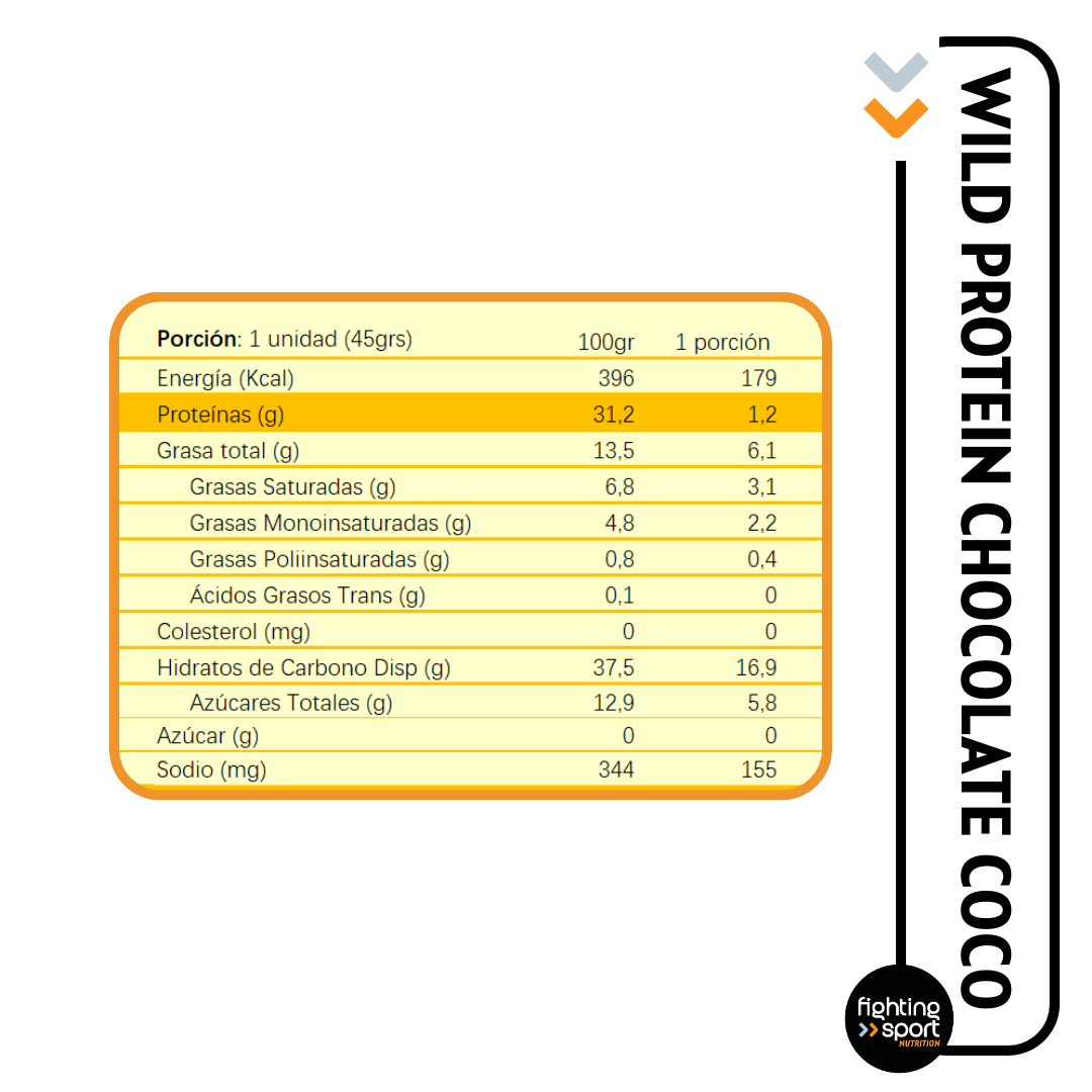 Wild Protein Vegana Chocolate Coco 16 unidades