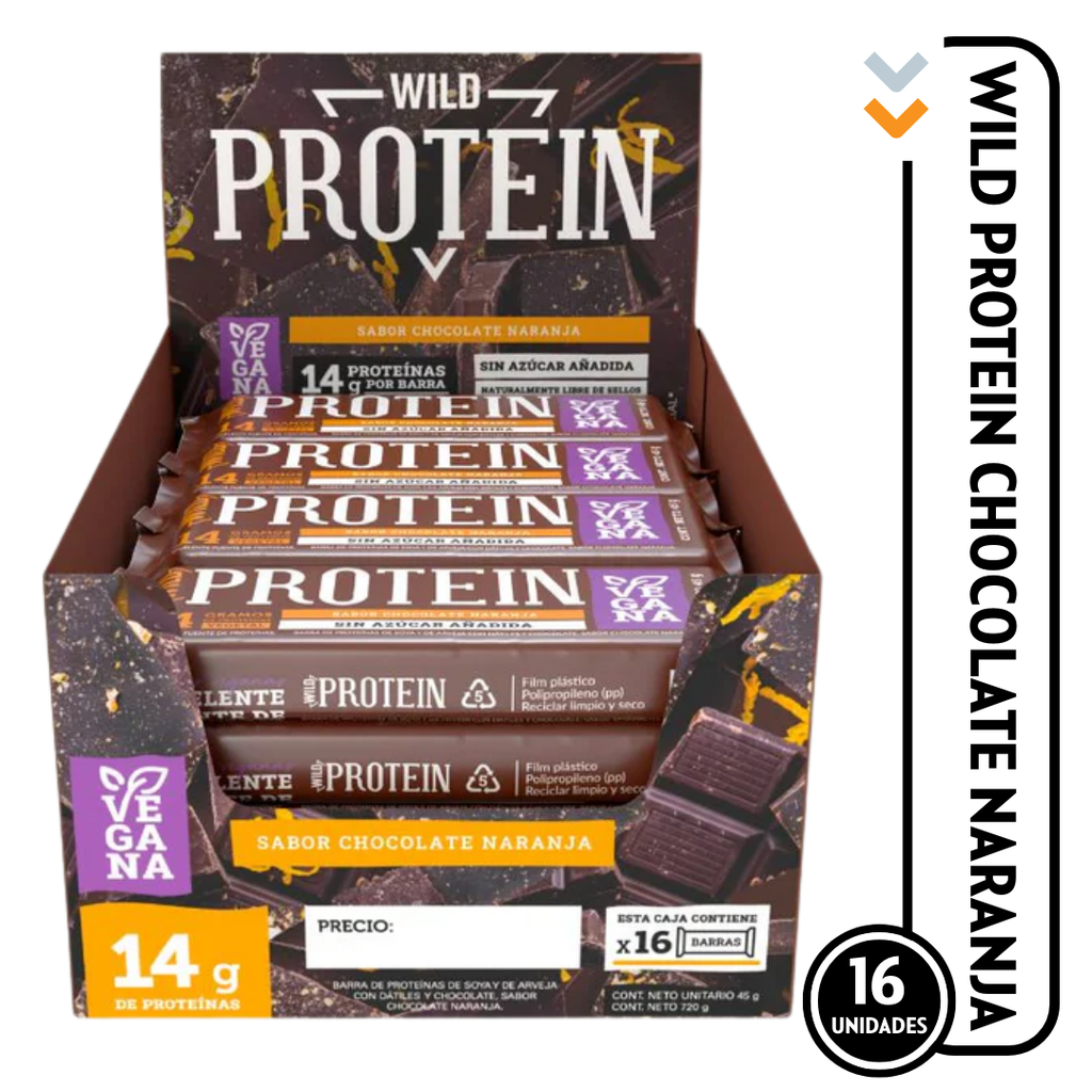 Wild Protein Vegana Naranja 16 unidades