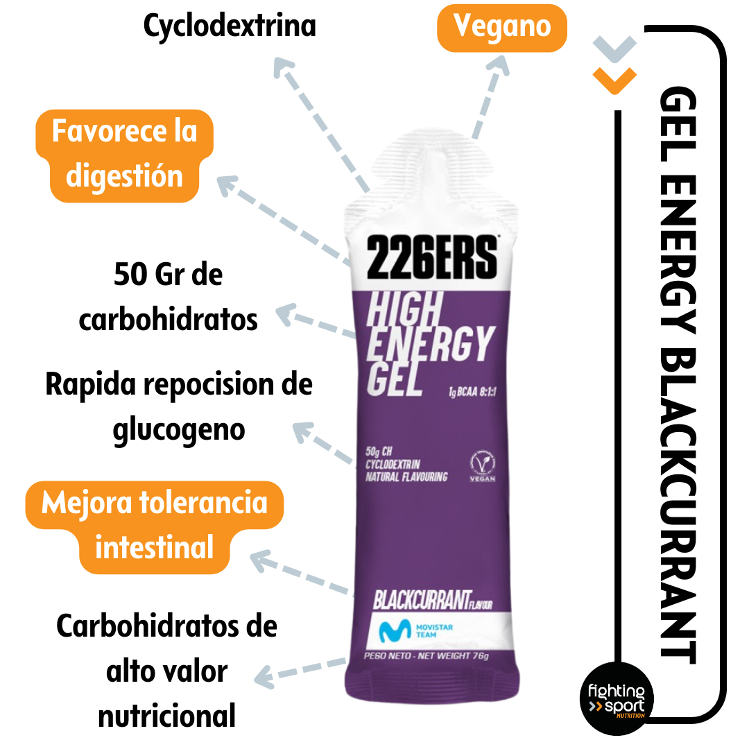 Pack 3un High Energy Gel Black Currant 226ers